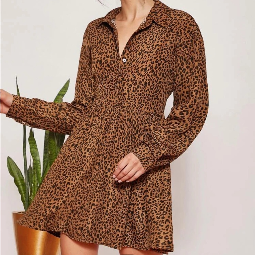 BRAND NEW Leopard Print Smock Dress